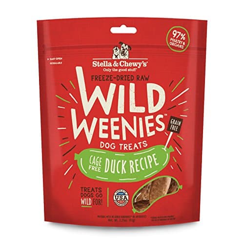Stella & Chewy's Freeze-Dried Raw Wild Weenies Dog Treats - High-Protein Training Treats for Dogs & Puppies - All-Natural Cage-Free Duck Recipe with 97% Poultry & Organs - USA Made - 3.25 oz Bag