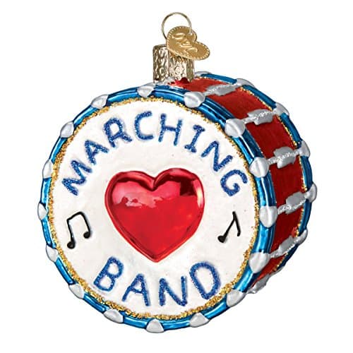 Old World Christmas Marching Band Drum Glass Blown Ornament for Christmas Tree, Handcrafted Holiday Decoration, Music Collection