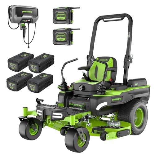 Greenworks 80V 54" MaximusZ Zero Turn Riding Lawn Mower, (2) 16.0Ah + (4) 6.0Ah Batteries and 1.5kW Fast Charger