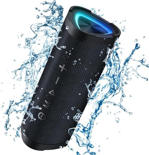 Vanzon Bluetooth Speaker, V40 Portable Bluetooth Speaker, IPX7 Waterproof Wireless Speaker with 24W Stereo Sound,TWS Pairing,24H Playtime and Colorful RGB Lights for Home,Outdoor,Party