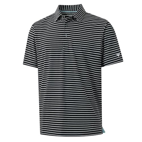 M MAELREG Boy Golf Polo Striped Short Sleeve Moisture Wicking Summer Fashion Casual Youth Polo Shirts Size 6-18
