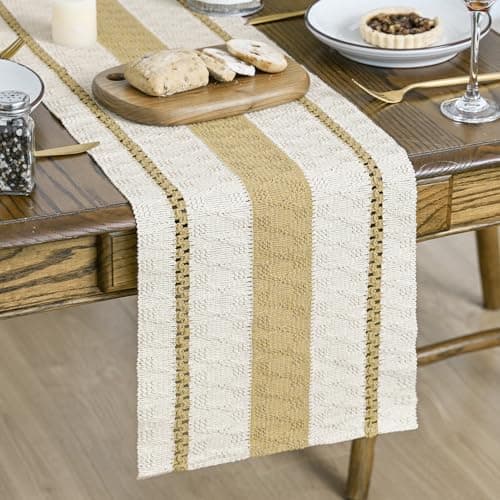 Artoid Mode Burlap Brown Rustic Woven Table Runner 12x90 Inch