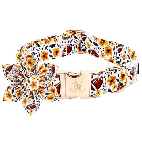 Elegant little tail Fall Dog Collar, Halloween Pet Collars with Bow Cute Pumpkin Print Puppy Collar Female or Male Cotton Adjustable Collars for Small Medium Large Dogs