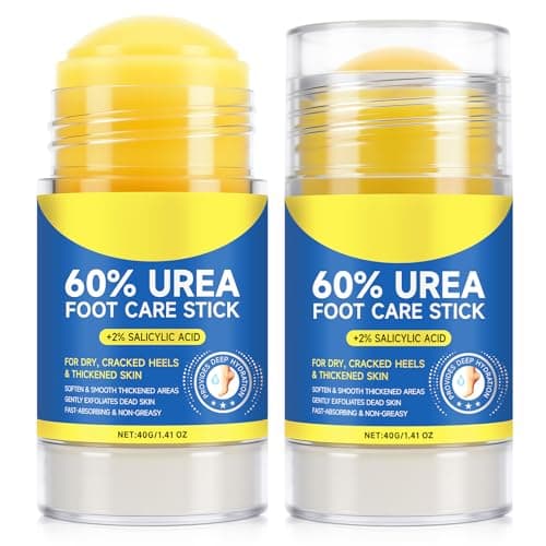 Urea Foot Cream with Salicylic Acid 2PC – Heel Stick for Cracked Feet, Repairs Dry Rough Heels Fast, Intensive Moisturizer for Dead Skin, Hydrating Heel Balm with Urea for Smooth -Looking Feet