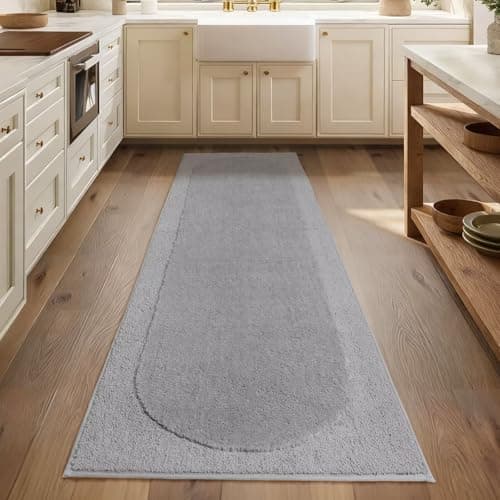 DEXDE Bathroom Runner Rugs 24x72 Inch, Non-Slip Soft Absorbent Quick Dry Microfibe Long Bath Rugs Machine Washable Large Bath Mat Runner for Bathroom Floor, Shower, Grey