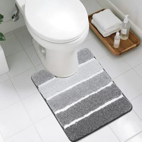 COSY HOMEER Toilet Rugs U-Shaped 24"x20", Ultra Soft Absorbent Bath Mat