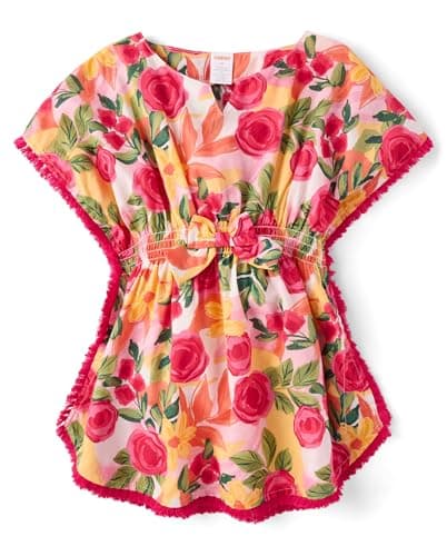 Gymboree,Girls,and Toddler Short Sleeve Swim Coverup,Amalfi Floral,2 Years
