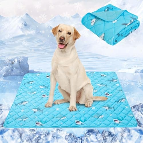 SCENEREAL Dog Cooling Mat for Small Meduim Breeds Dogs, 40"x60" Reversible Self- Cooling Mat for Summer Heat, Ice Cool Soft Pet Throw Blanket Use in Couch, Car, Seat, Bed- Machine Washable