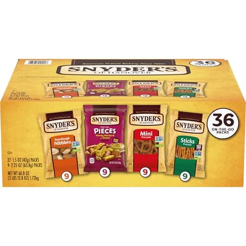 Snyder's of Hanover Variety Pack Pretzels, 36 Count Variety Pack (Pack of 36)