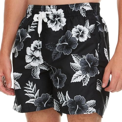 Kanu Surf Men's Havana Swim Trunks (Regular & Extended Sizes), Miami Black, X-Large