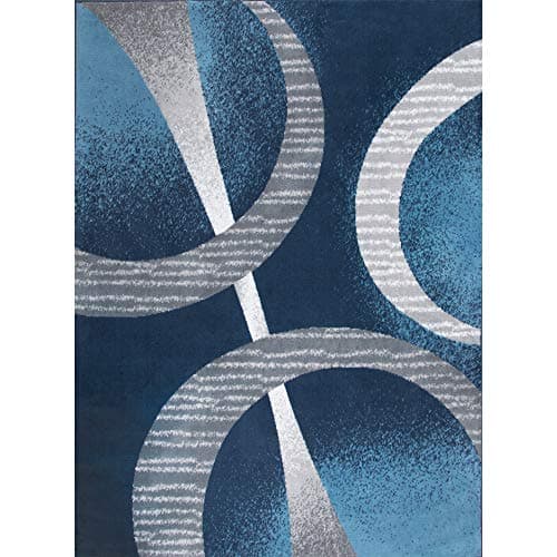 Home Dynamix Premium Indus Modern Area Rug, Midnight Blue/Gray, 1'9"x7'2" Runner