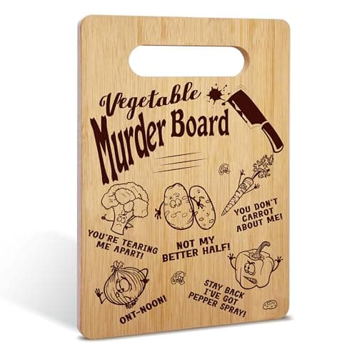 Funny Cutting Board Gifts, Vegetable Murder Charcuterie Board, Hlloween Gifts for Women Man, Christmas Housewarming Gifts, Holiday Home Kitchen Decorations Favor -63
