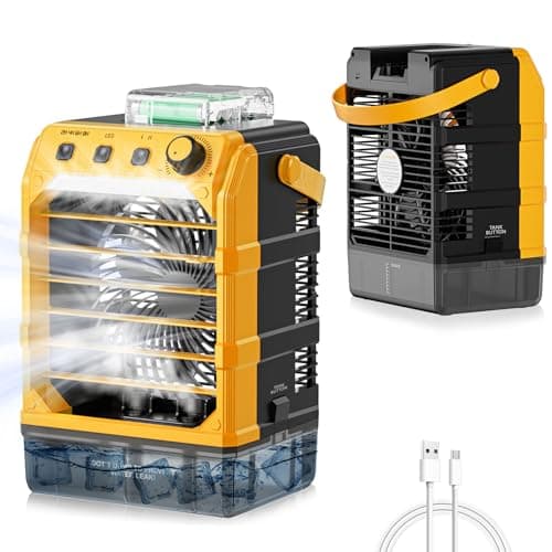 Rozlchar Portable Misting Fan Compatible for DeWALT 20V Battery, 1.6L Tank