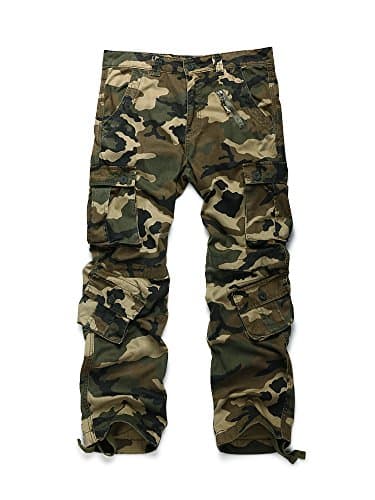 Raroauf Work Cargo Pants Womens Cotton Casual Military Combat Tactical Pants,Rip-Stop Outdoor Hiking Trousers Camo N US 16