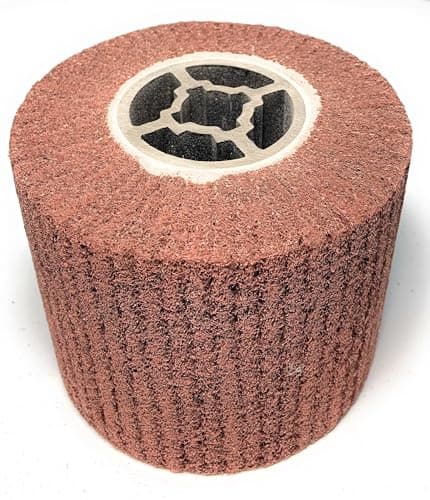 Signi Non Woven Wire Abrasive Drawing Polishing Burnishing Wheel Flap Brush for Surface Treatment Stainless Steel, Aluminum, Copper,Metal 120x100x19mm (240 Grit)