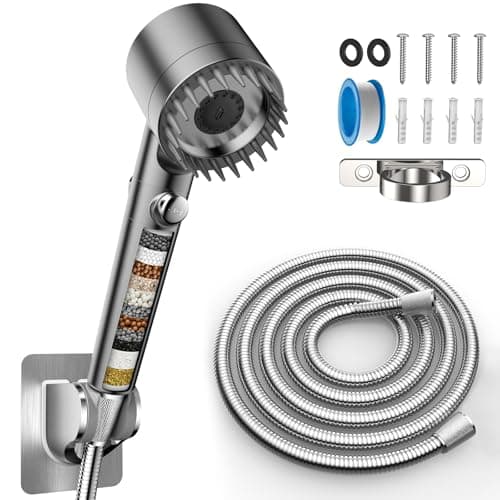 RV Shower Head with Hose High Pressure Filtered Shower Head with On Off Switch Shower Holder for RV Camper
