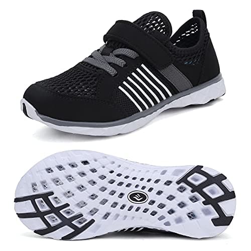 CIOR Kids Water Shoes Boys & Girls Sports Aqua Athletic Sneakers Lightweight Sport Shoes(Little Kid/Big Kid) U121LS2101-Blk.White-31