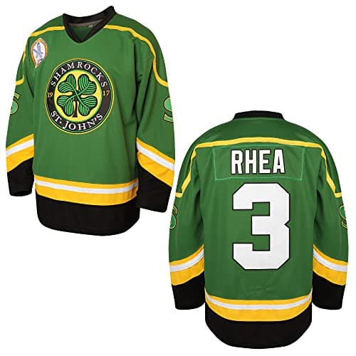 3 Ross The BOSS Rhea Hockey Jersey for Men,ST John's Shamrocks Stitched with EMHL Patch White Green Black (3 Green，XX-Large)