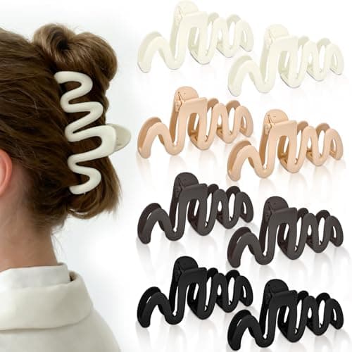 Hair Clips for Women, 8 Pcs Large Hair Claw Clips 4.1 Inch Non-slip Claws Hair Accessories for Women, Strong Hold Banana Clips for Thick Thin Hair