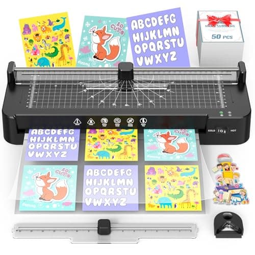 13in Laminator Machine with Sheets 50pcs + Paper Trimmer + Corner Rounder + Scale Line, 11x17 / ABS Anti-Jam |Dual Hot and Cold Mode | 90s Fast Preheat for A3/A4/A5/A6 Home Office School Use