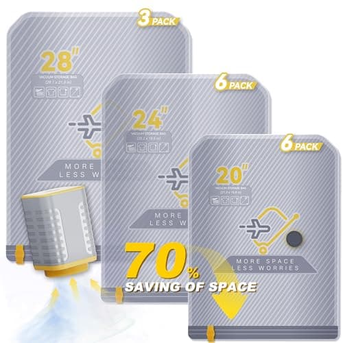 15-Pack Vacuum Bags for Travel with Wireless Rechargeable Pump, Carry-on Size Compression Packing Bags for Luggage & Suitcase, Space Saver for Clothes & Clothing, 15 Combo Travel Size, Fast 3S Vacuum