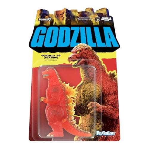 Super7 Reaction Figure Toho Godzilla 1989 (Blazing) - 3.75" Toho Godzilla Action Figure - Classic Monster Movie Collectibles and Retro Toys