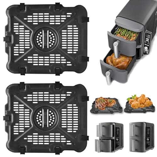 GWYSY Air Fryer Replacement Tray for Ninja SL401 SL451 DoubleStack XL 2-Basket, 2 Packs Air Fryer Grill Plate Tray Accessories, Dishwasher Safe