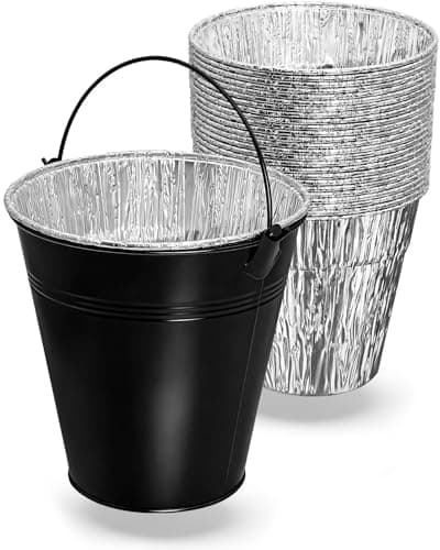 Matchwaves Grease Bucket BAC608 with 15 Pack Drip Bucket Liners for Traeger Grease & Ash Keg, Large Drip Tray & Drip Pan Liners Replacement for Traeger, Pit Boss, Z Grills & Oklahoma Joe’s