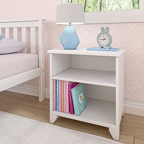 Max & Lily Classic Nightstand with 2 Shelves, White