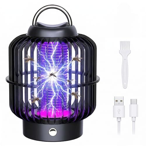 Bug Zapper Outdoor & Indoor, Rechargeable Cordless Mosquito Zapper with 8H Battery Life, 2200V Electric Fly Zapper, Physical Insect Trap Fly Trap for Home, Bedroom, Patio, Garden
