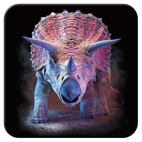 3D LiveLife Cork Coaster - Triceratops from Deluxebase. Drinks Coaster with Lenticular 3D Animal Image. Non-Slip Protective Table Drink Mat for Home Decor and Decorative Accessories.