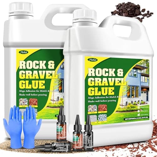 Mulch & Rock Glue for Landscaping 1 Gallon, with Dye Paste Pea Gravel