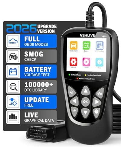 OBD2 Scanner Diagnostic Tool, VEHLIVE V860 Car Code Reader for Check Engine Light with Reset, I/M Readiness, Battery Tester, Live Data, CAN Diagnostic Scan Tool for All OBDII Vehicles After 1996