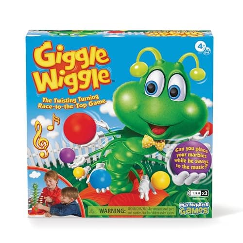 Giggle Wiggle Board Games for Kids, Family Game Night, Hand-Eye Coordination, Preschool Games, The Wiggle Race to Get Your Marbles to The Top Game, Ages 4+, Batteries Not Included