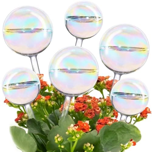 Tomorotec Glass Plant Watering Globes, Self Watering Spikes 3 Large+3 Small