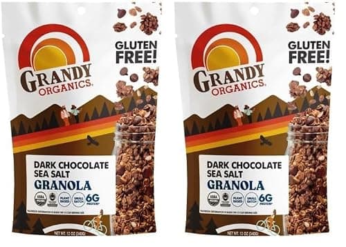 Grandy Organics, Granola Dark Chocolate Sea Salt, 12 Ounce (Pack of 2)