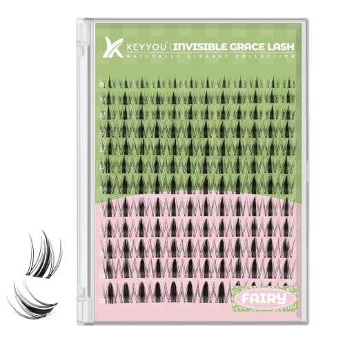 KEYYOU Fairy Lash Clusters Soft Invisible Band Manga Lashes D Curl 8-18MIX