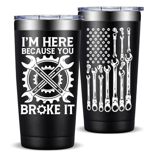 Fufandi Mechanic Gifts - Maintenance Appreciation Gift, Maintenance Man Gifts for Men - Mechanic Worker Travel Coffee Tumbler 20oz