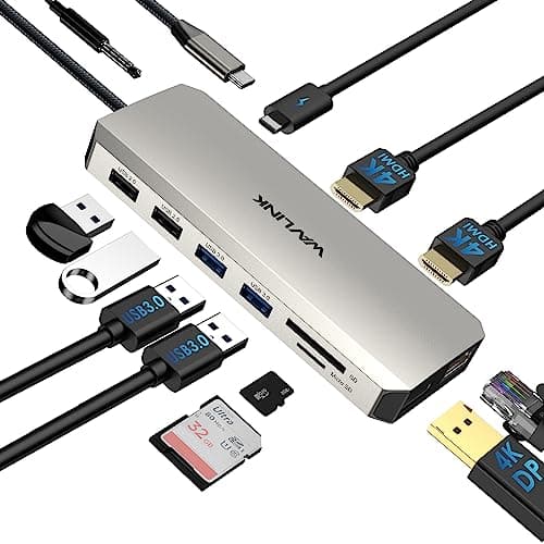 WAVLINK USB C Laptop Docking Station Triple Dual Monitor for Dell/Lenovo/HP