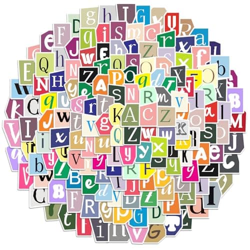 362 Pcs Waterproof Vinyl Letter Stickers for Scrapbooking, A-Z Letters Alphabet Stickers for Scrapbook, Junk Journal, Classroom Decor,Water Bottle, Laptop