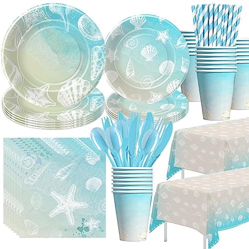HIPVVILD Seashell Beach Party Decorations, Seashell Birthday Party Supplies