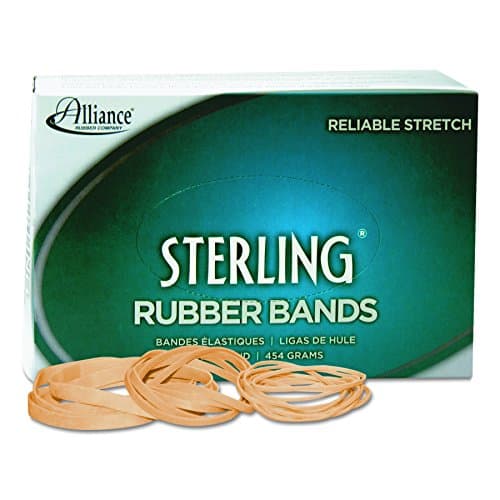 Alliance Rubber 25055 Sterling Rubber Bands Size #105, 1 lb Box Contains Approx. 70 Bands (5" x 5/8", Natural Crepe)