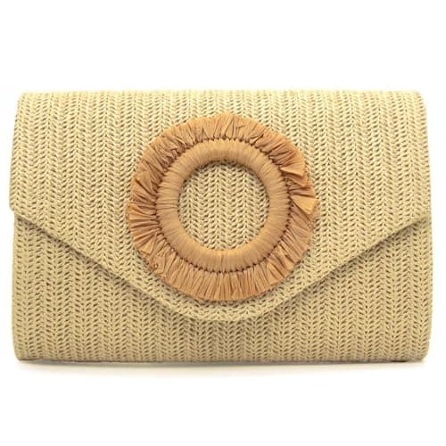 Lytosmoo Straw Clutch Purses for Women Summer Beach Purse Envelope Evening Handbag Boho Clutch Raffia Bag