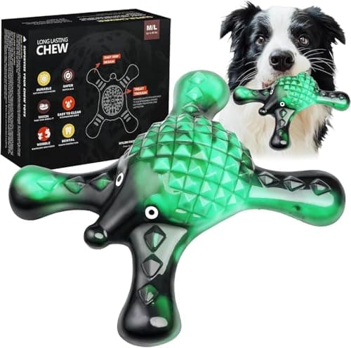 Quizvi Tough Dog Chew Toy for Aggressive Chewers – Durable Bacon Flavored Nylon Bone for Large Dogs, Fillable Dental Toy for Teething, Indoor Chewing & Crate Training, Boredom Relief Gift