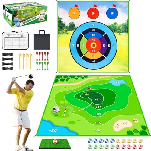 LYDARZ 70"x70" Golf Chipping Practice Mat for Backyard Games, Battle Golf Hitting Mat for Swing Training Game, Perfect for Outdoor Activities