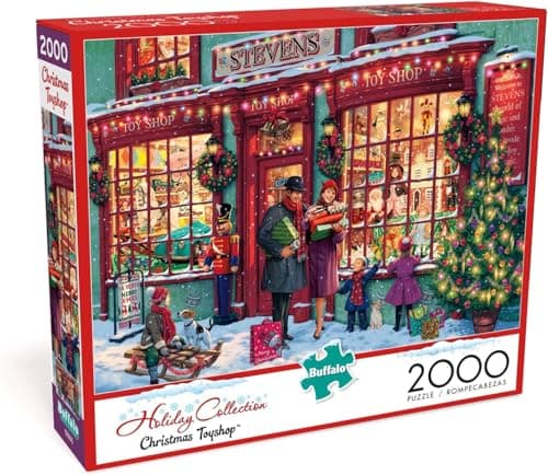 Buffalo Games – Christmas Toyshop - Steve Read - 2000 Piece Jigsaw Puzzle ​ Colorful and Festive Holiday Puzzles for Adults – Precision-Cut Pieces, Beautiful Artwork, and Hours of Winter Fun