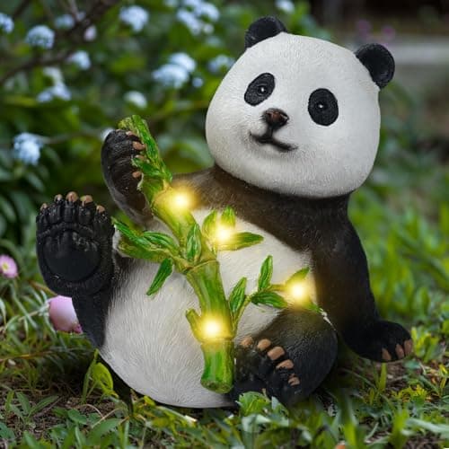 Tolatr Solar Panda Statue for Garden Outdoor Decor