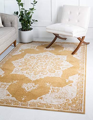 Unique Loom Utopia Collection Traditional Classic Vintage Inspired Area Rug with Warm Hues (4' 0 x 6' 0 Rectangular, Gold/Beige)