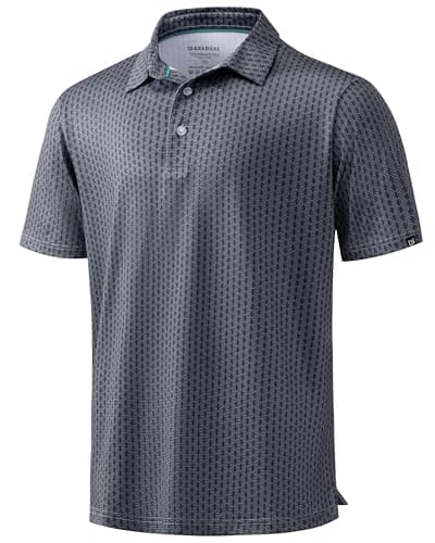 Men's Golf Shirts Dry Fit Micro Print Short Sleeve Polo