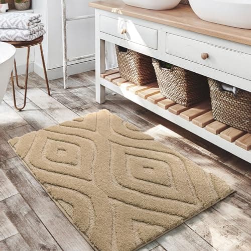 DEXDE Bathroom Rugs Non Slip Mat for Bathroom Floor Shower, 24x36 Beige